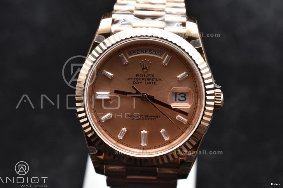Steel DayDate Crystal A2836 705 GMF 40 Markers Dial Bracelet On President RG 904L V RG Lightweight Plated 0822
